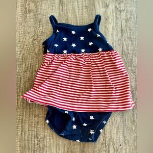 Carters Red, White, and Blue Onesie with Skirt - Size 9mo